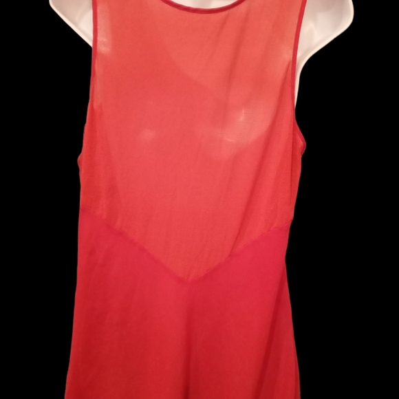 Vintage Night Gown Red  with lace floral and pearls!Private Luxuries size Large - Picture 3 of 4